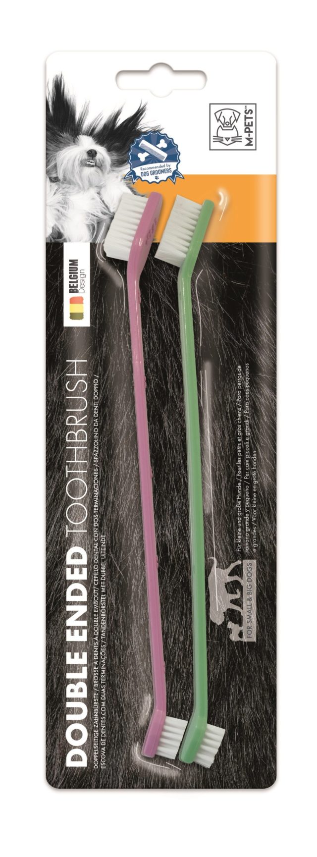 Set cepillo de dientes de doble punta 2 * 22 cm rosa y azul