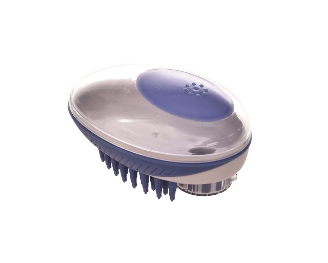 Dispensador de jabon y cepillo de baño color azul - 11,5 x 7,5 cm