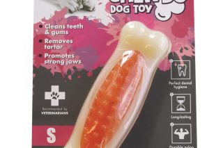 Juguete  hueso para mascotas sabor tocino  limpia encias  9,9 * 2,79 cm