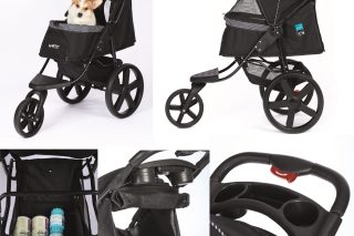Cochesito para mascotas 12 x 57 x 104,5 cm < 25 kg / fácil plegado/ruedas 360 grados