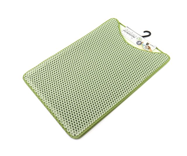 Alfombra plastica para arenero 45x65cm, verde agua