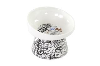 Plato alto ceramica urbanstyle b/n - large