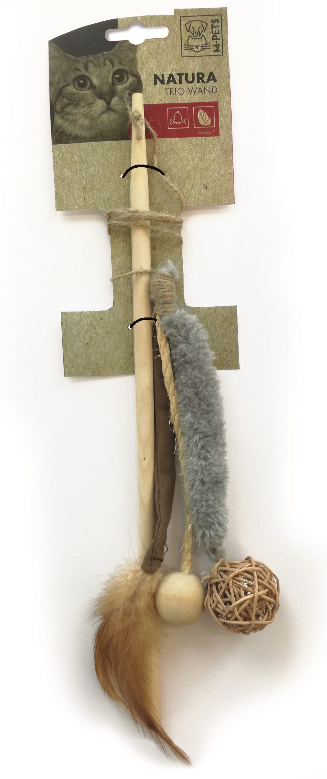 Juguete para Gatos con varita 35 cm ecologica