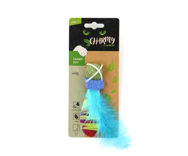 Juguete para Gatos c/catnip charmy, luciernaga azul