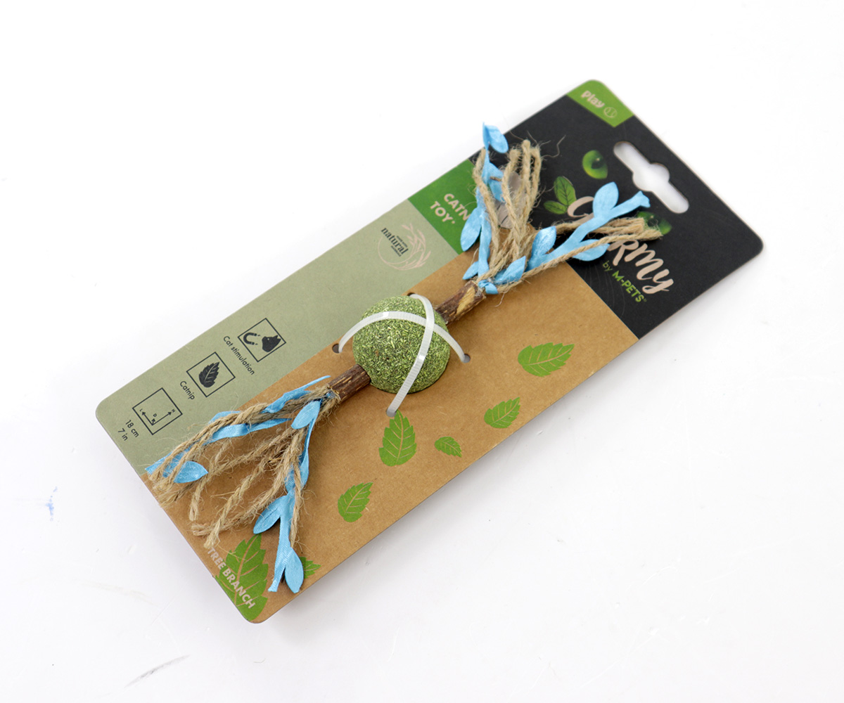 Juguete para Gatos c/catnip charmy, ramita azul