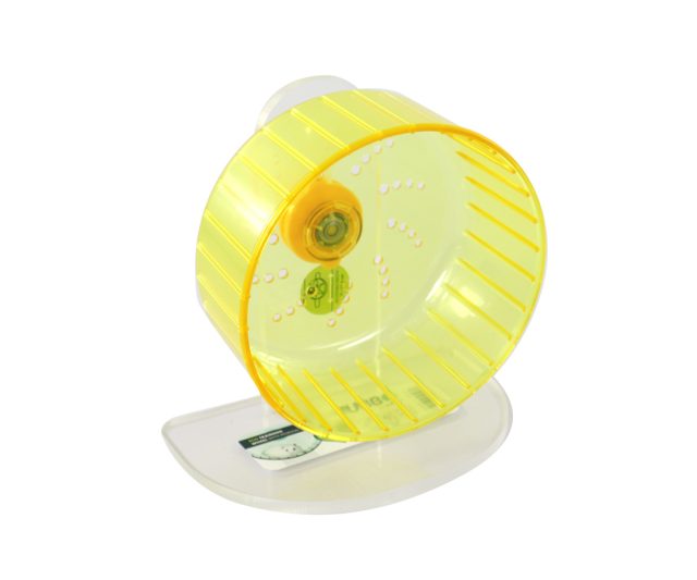 Rueda de entrenamiento turbo 16.6cm dia. Amarillo c/pedestal ajustable