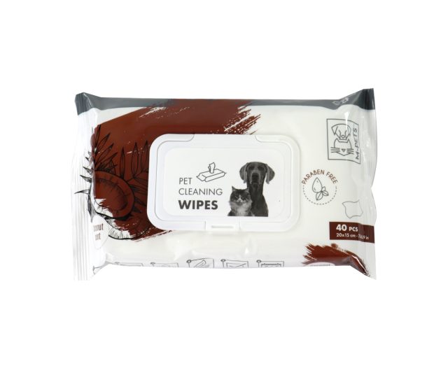 Toallitas de limpieza para mascotas coco 15 x 20 cm - 40 piezas