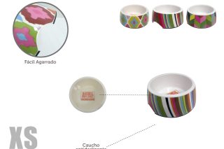 Plato para mascota de melamina xs 210 ml (india)