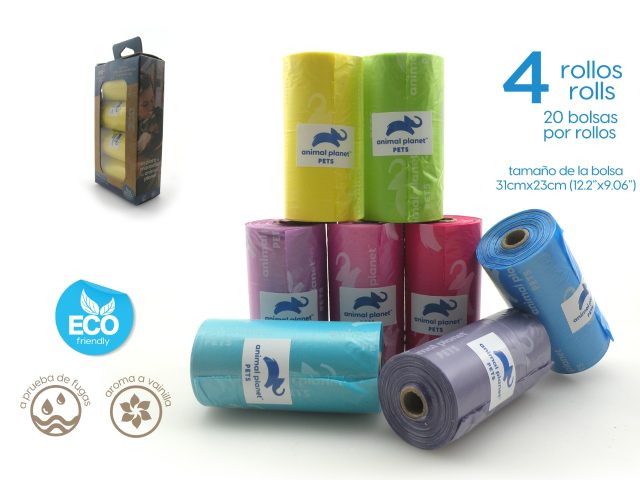 Bolsitas para desperdicio 4 rollos / 20 bo x rollo