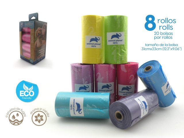 Bolsitas para desperdicio 8 rollos/ 20 bo x rollo