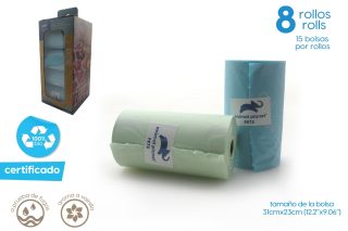 Bolsitas para desperdicio 8 rollos/ 15 bo x rollo