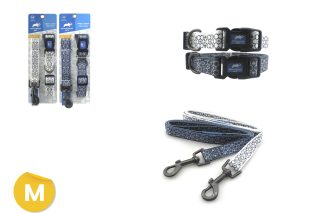 Collar- correa para  mascotas set (m) 5/8¨x 10-14¨ 5/8¨x4ft