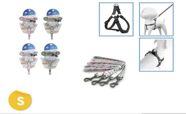 Arnes + correa para  mascotas set (s) 3/8*10-14* 3/8*4ft