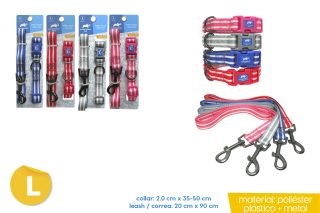 Collar + correa para mascotas l 2.0cm x 35-50cm / 2.0