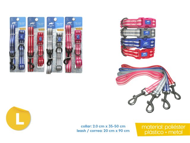 Collar + correa para mascotas l 2.0cm x 35-50cm / 2.0