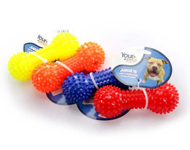 Juguete para mascota huesito pequeño neón